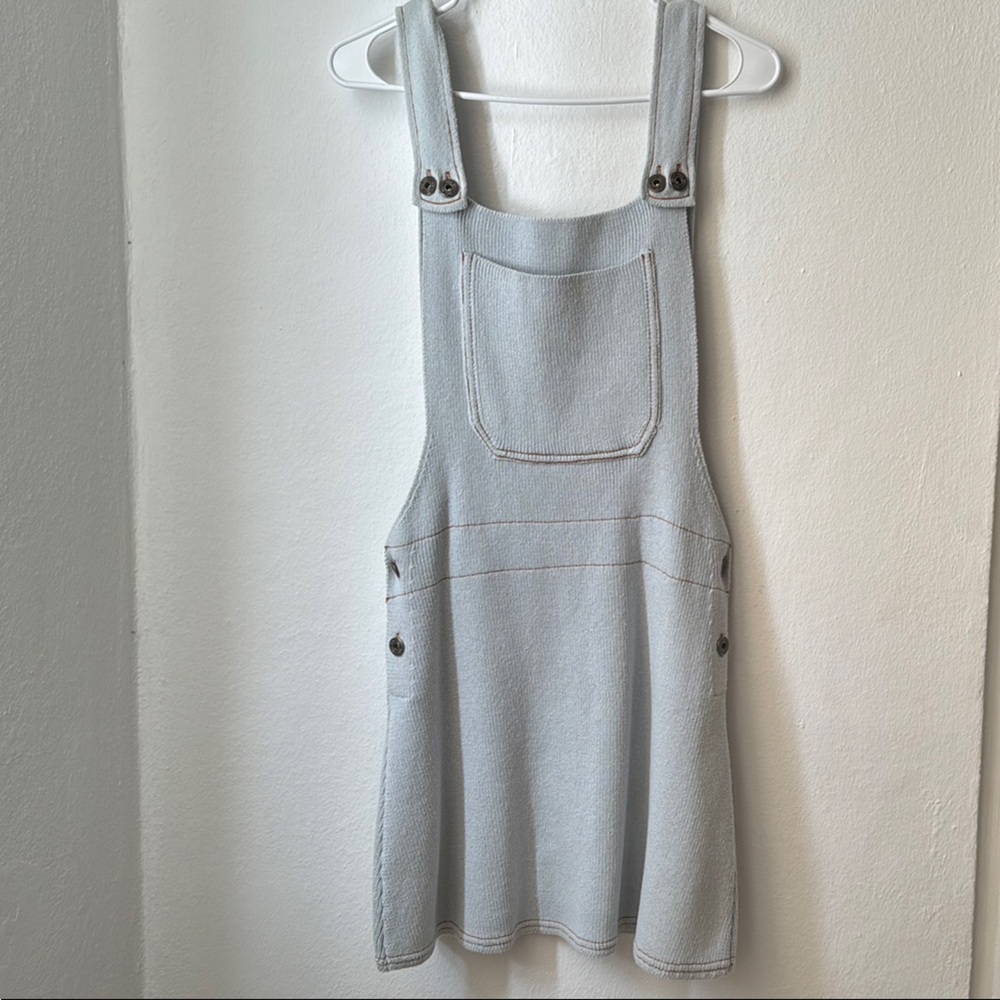 Zara Gray Sleeveless Square Neck Dress